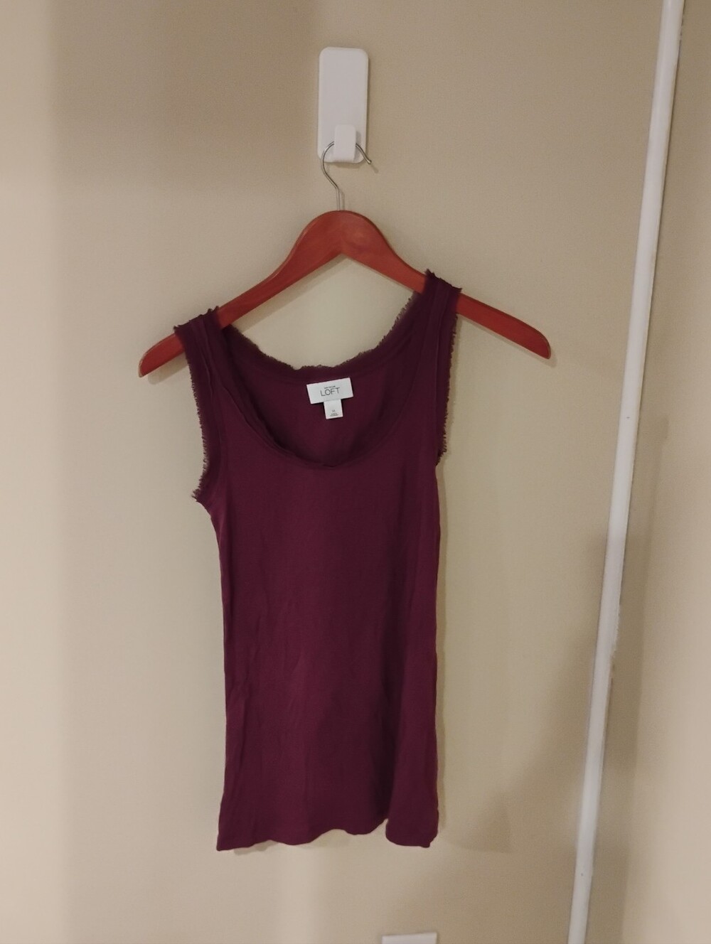 Ann Taylor LOFT Womens Distressed Trim Tank Top Sz M